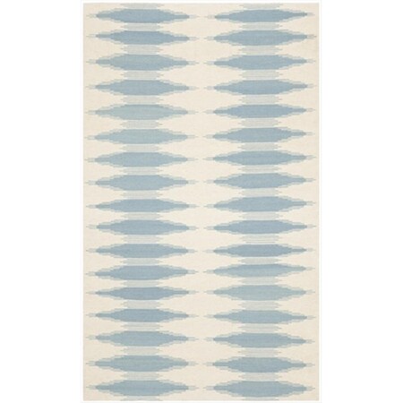 Safavieh 3 x 5 ft. Small Rectangle Contemporary Kilim Ivory and amp; Blue Accent Rug NVK179A-3